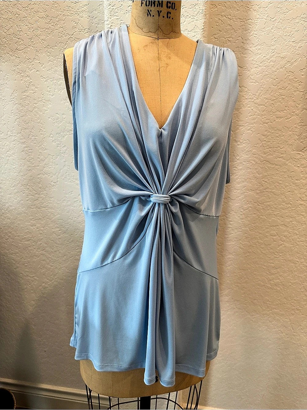 Attention Women's Ruched Mini Top in Blue Size XL